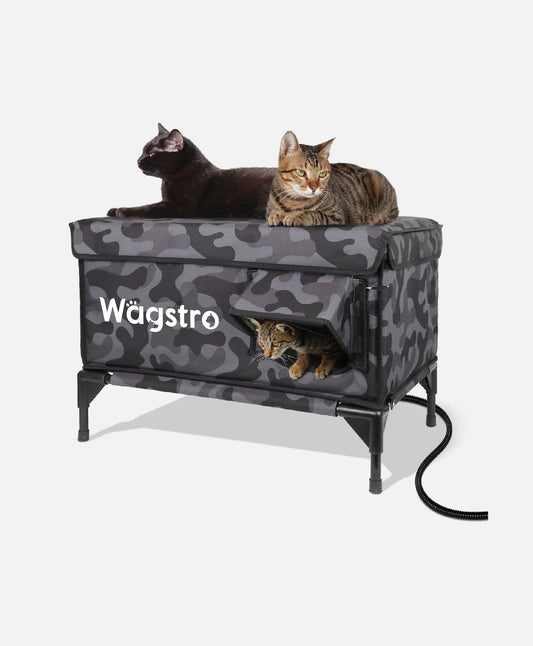 „Nordwind“ Beheiztes Outdoor-Katzenhaus Camouflage | Groß