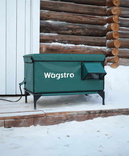 „Flagschiff“ Beheiztes Outdoor-Katzenhaus Oliv Grün | Groß
