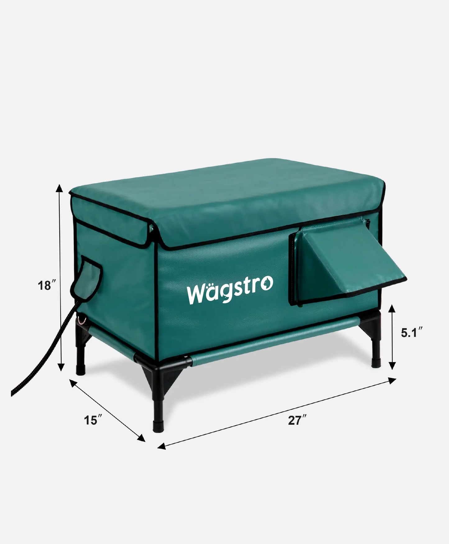 „Flagschiff“ Beheiztes Outdoor-Katzenhaus Oliv Grün | Groß