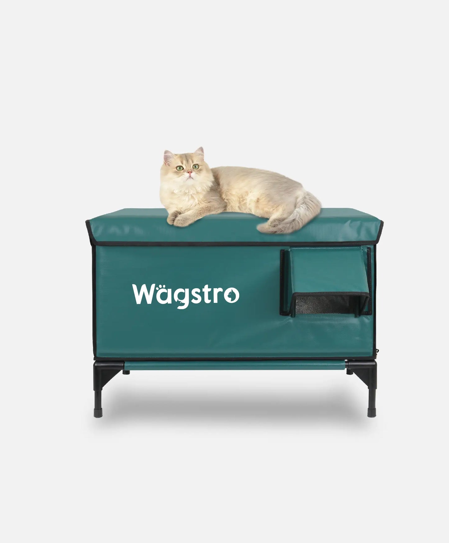 „Flagschiff“ Beheiztes Outdoor-Katzenhaus Oliv Grün | Groß
