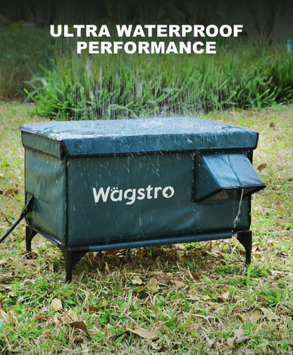 „Flagschiff“ Beheiztes Outdoor-Katzenhaus Oliv Grün | Groß